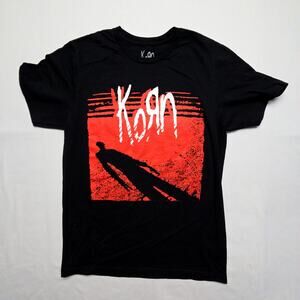 Korn Band Graphic Tee Black Red Mens Small 100% Cotton Rock T-Shirt